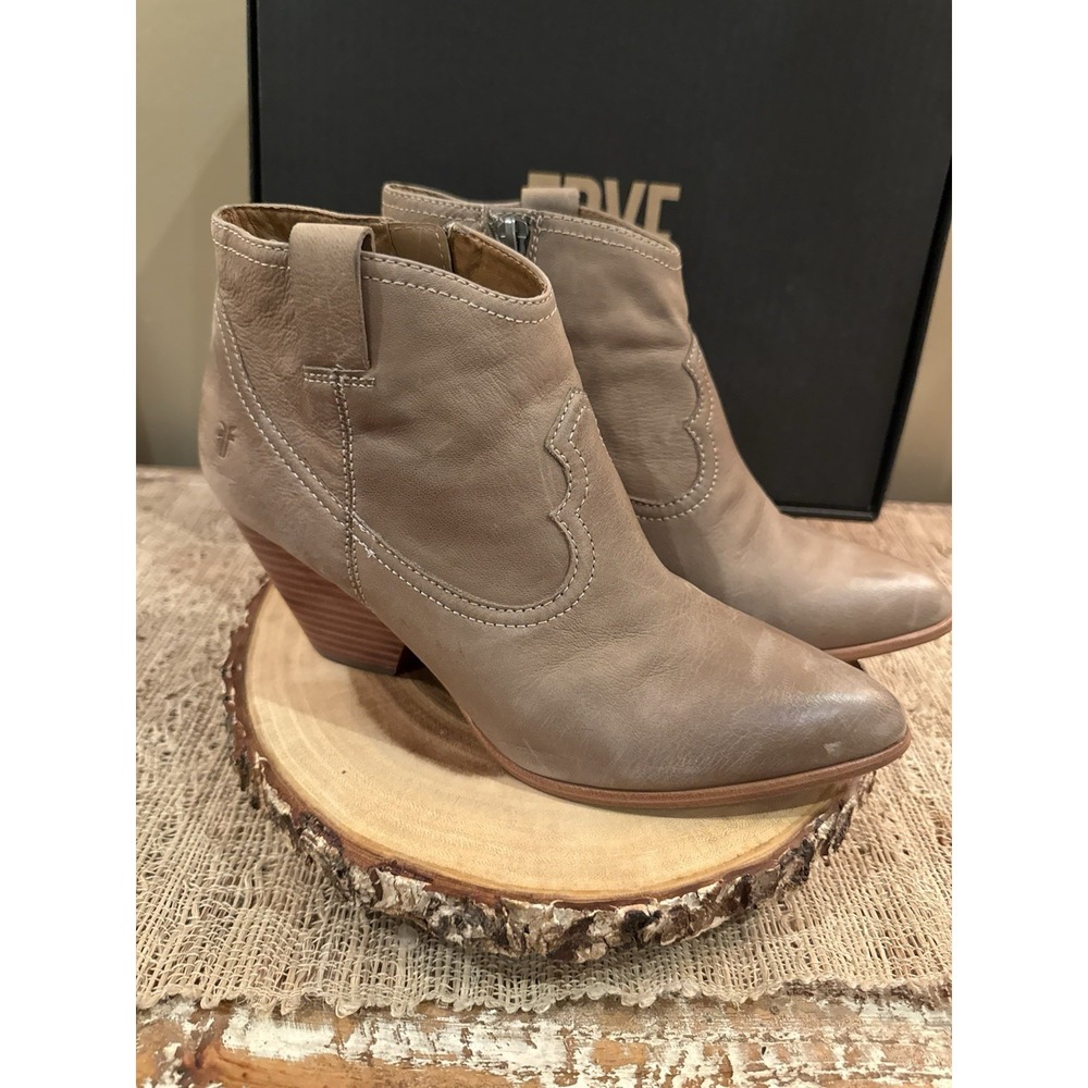 FRYE‎ WOMEN'S ASH REINA LEATHER BOOTIES In Box Sz-9 Worn 3X 269$
